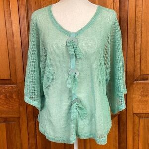 Noelle Mesh Bolero Sage Sheer Swim Coverup. NWT OS